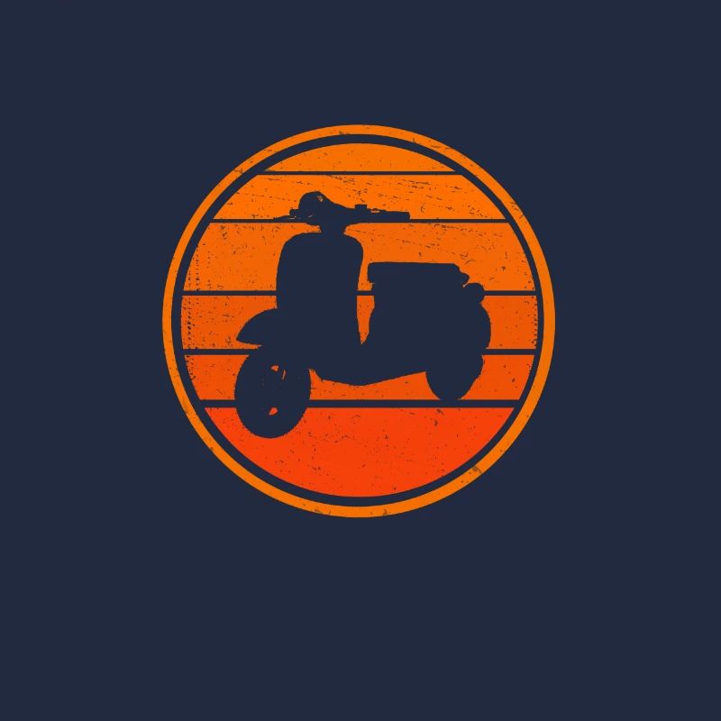 Retro Motorroller Mofa Roller Rollerfahrer Vintage