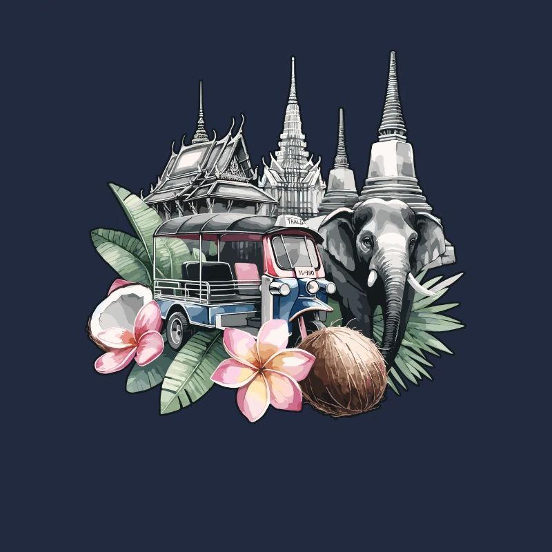 Temple thaïlandais éléphant pagode de Bangkok