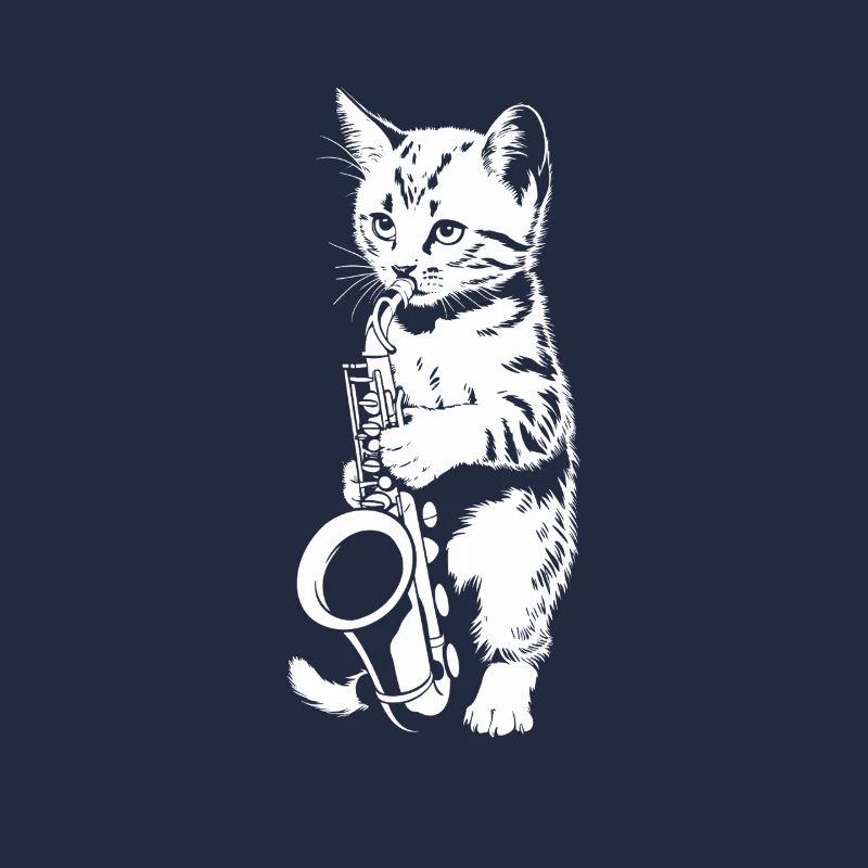 Chat avec Saxophone Funny Sax