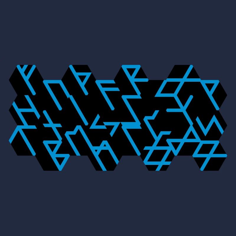 Quantum Runes Futhark 0 ©, linear, cells,2-color