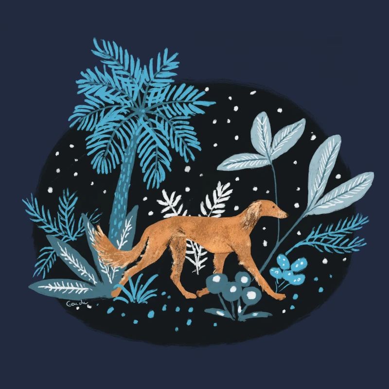Saluki dans la forêt tropicale