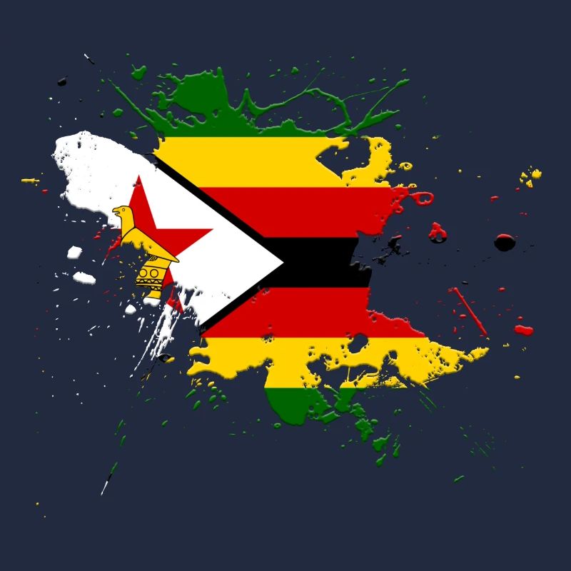 Drapeau du Zimbabwe comme une touche de couleur
