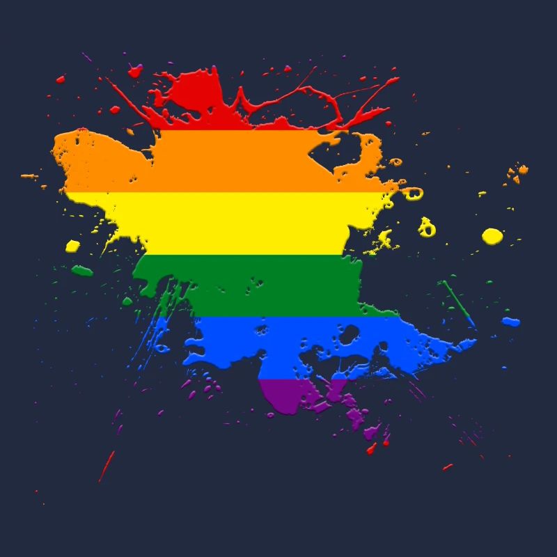 Regenbogenfahne als Farbklecks