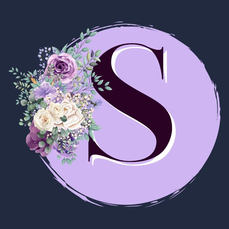 lettre S Couronne de fleurs
