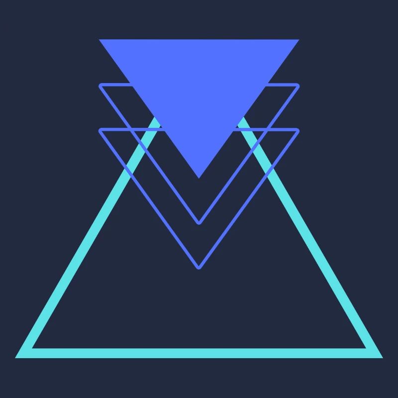 Triangle Blue Light Blue Abstract Geometric