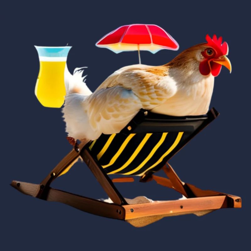 Fun, chicken on the beach