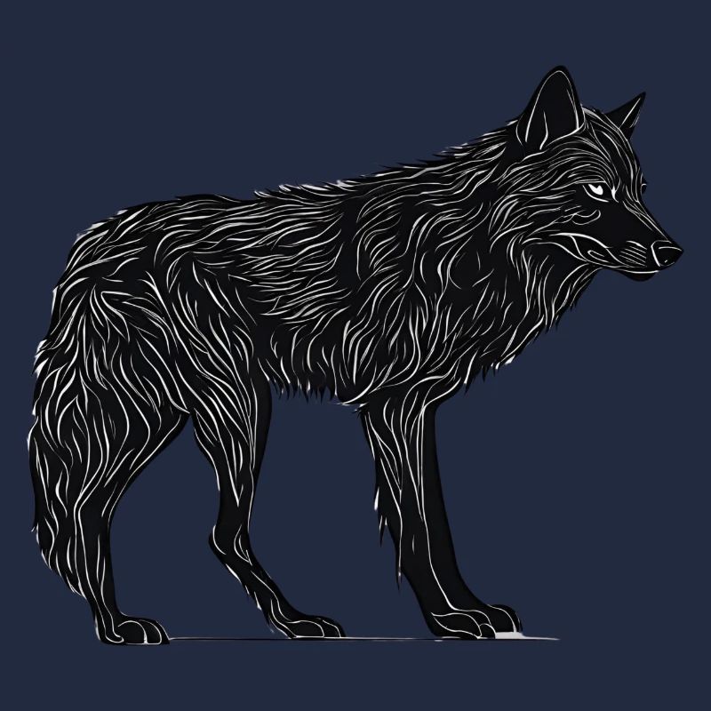 Wilder Wolf - Schwarzer Wolf T-Shirt oder Pullover