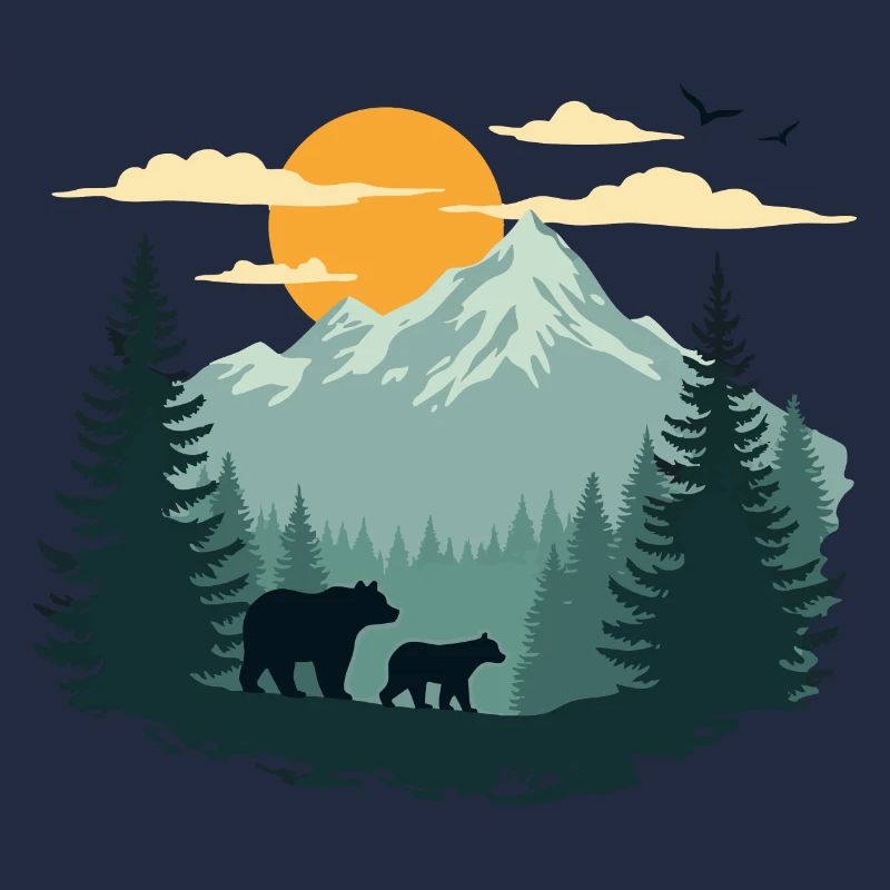 Wald Landschaft und Bären