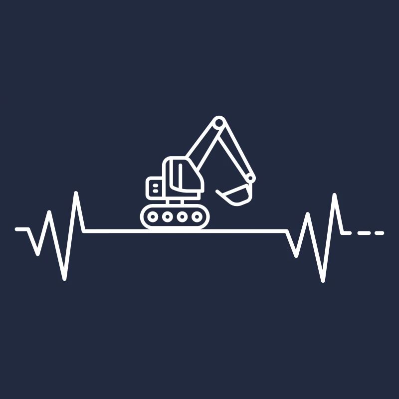 Heartbeat excavator excavator driver construction workers dredging
