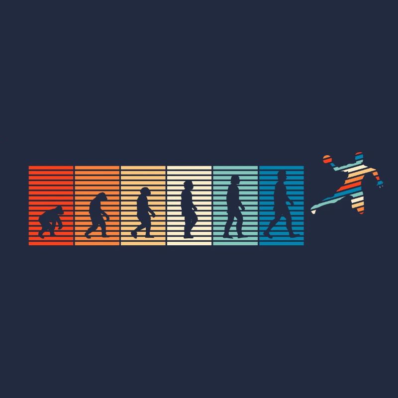 Evolution rétro design vintage de handball