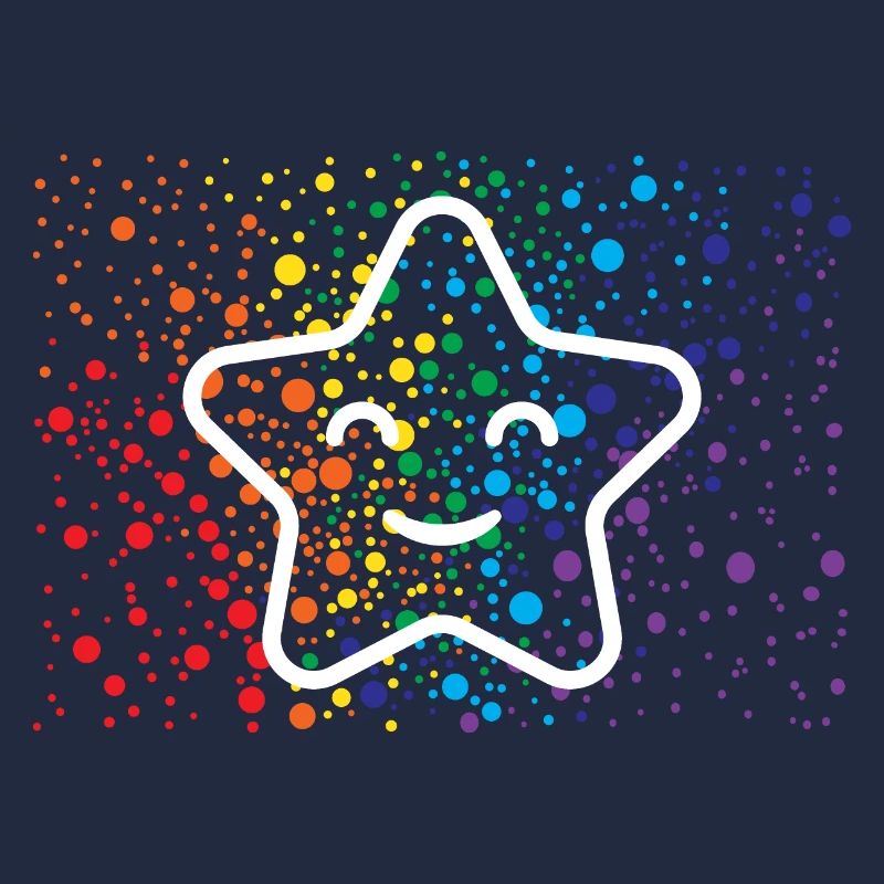 Étoile qui rit et éclaboussures de couleur