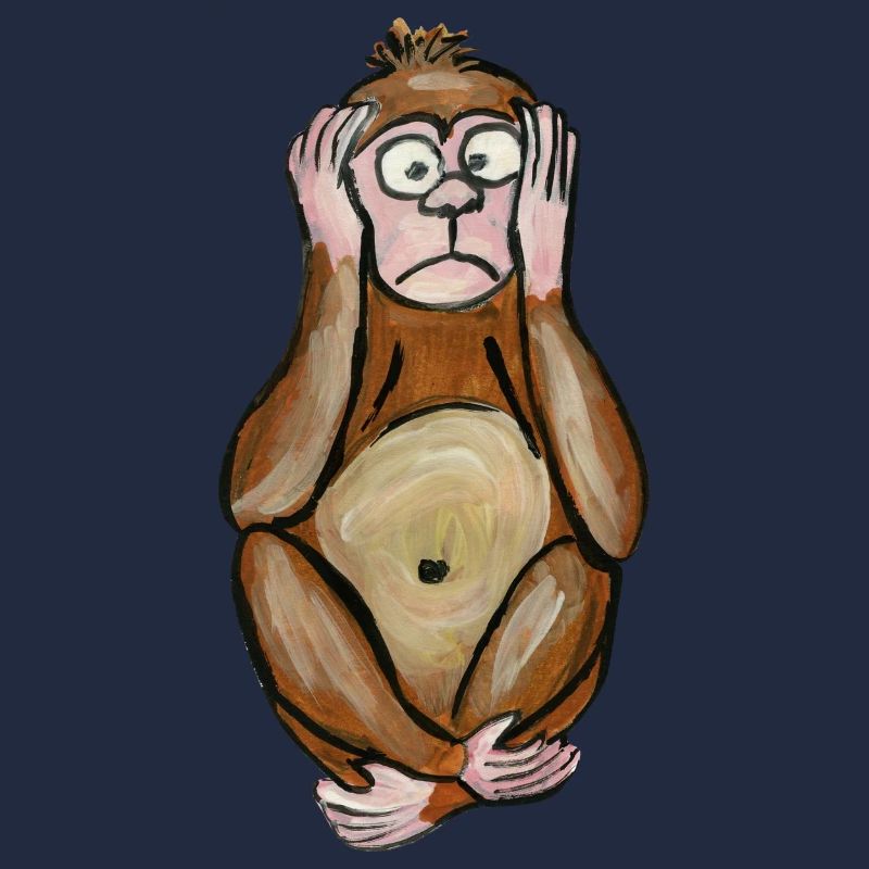 singe sourd - deaf monkey - tauber affe - scimmia