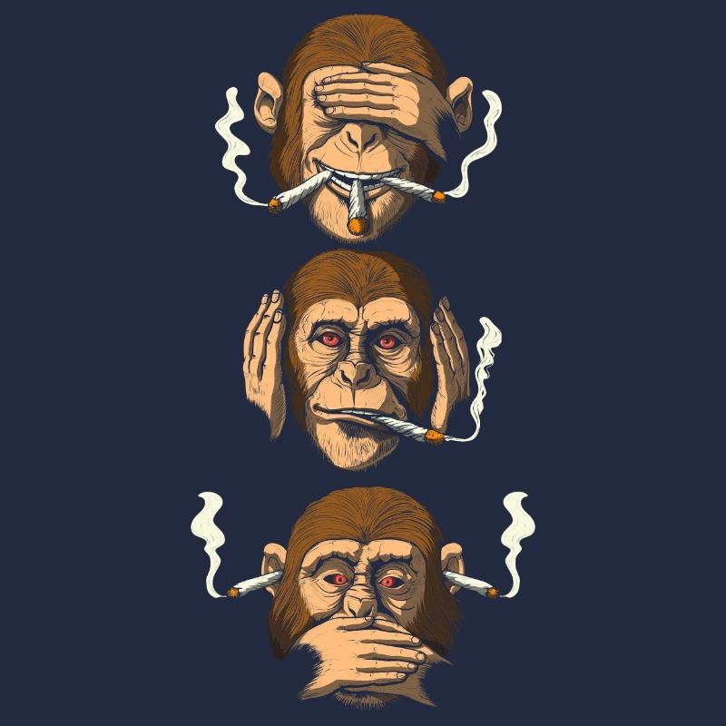 Three Wise Monkeys Smoking Weed