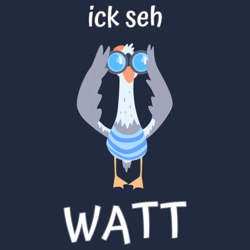 ick seh watt Möwe Fernglas