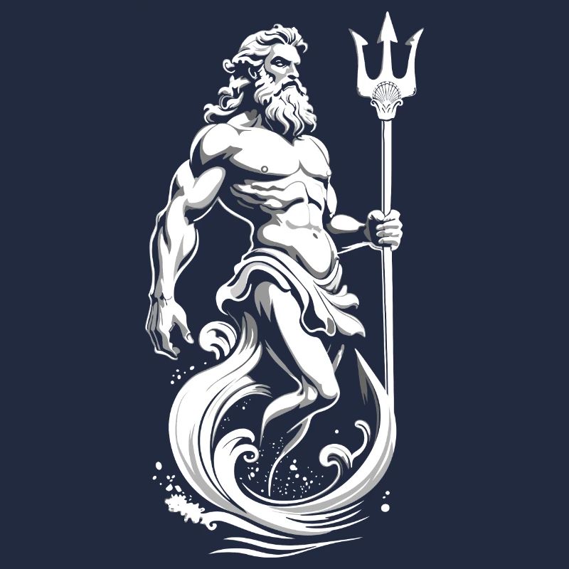 Poséidon, dieu de la mer.
