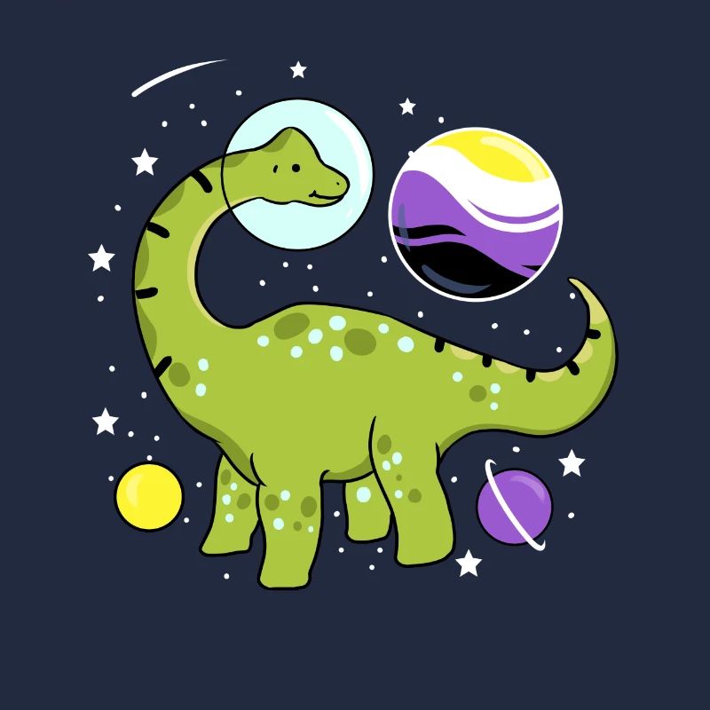 Brachiosaurus Nonbinary Pride Space Nonbinary P
