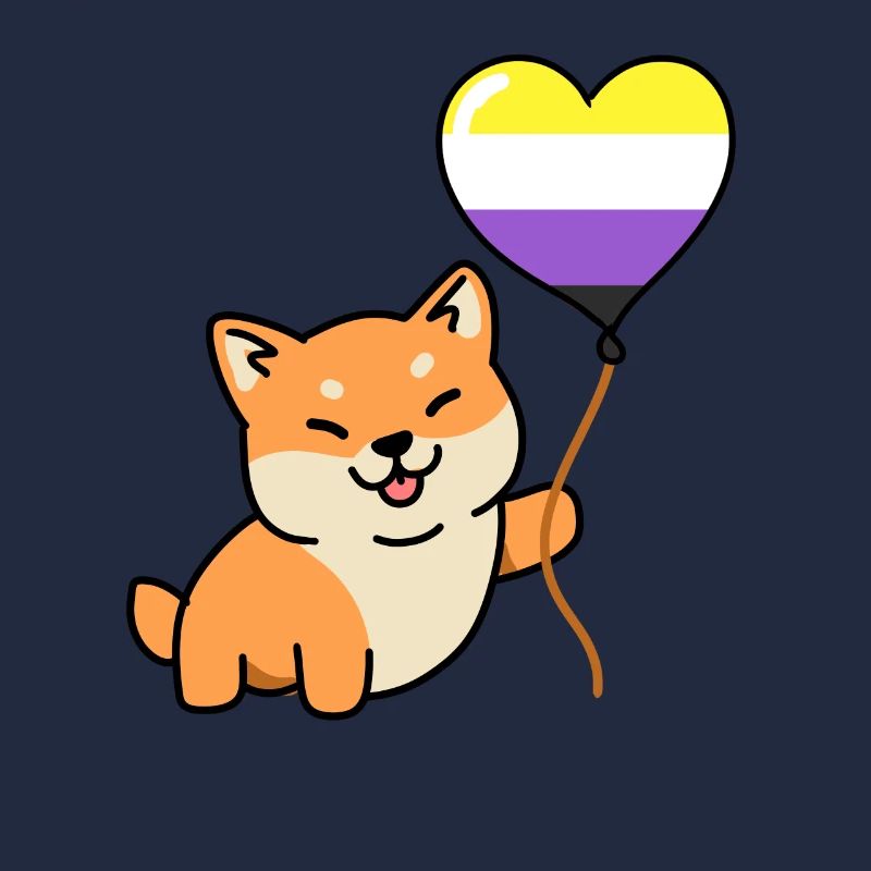 Shiba Inu Nonbinary Pride Balloon Nonbinary Pride