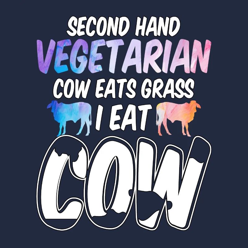 Second Hand Vegetarian Cow Eats Grass For