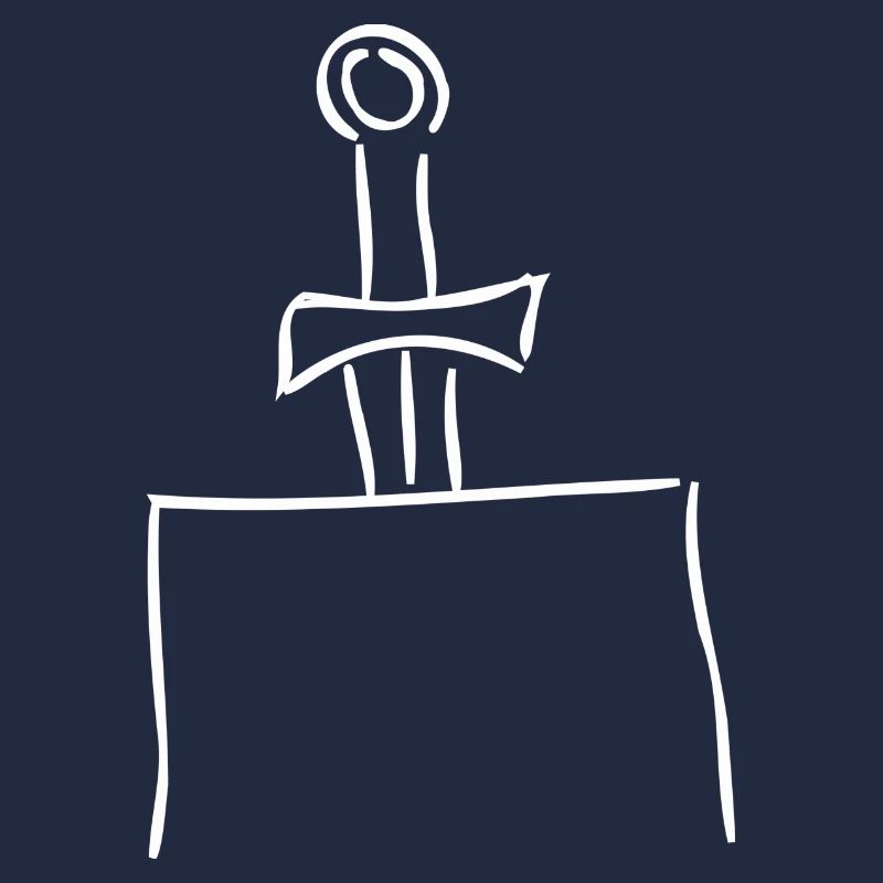Excalibur, sword, stone - white