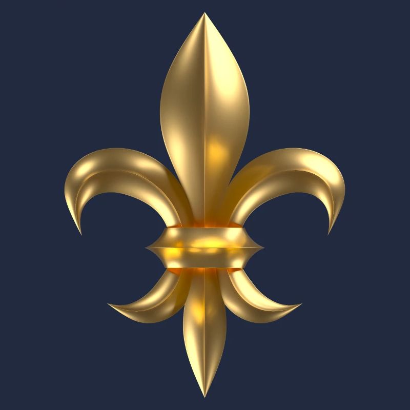 Fleur de Lys / Fleur de Lis 3D-Gold Look