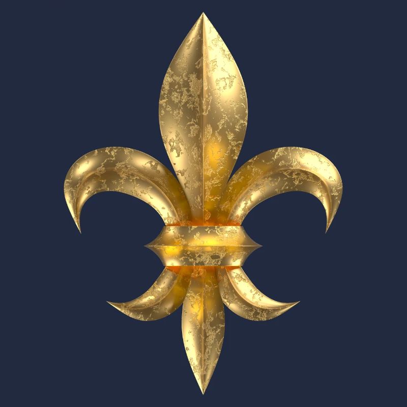Fleur de Lys / Fleur de Lis gold look corroded