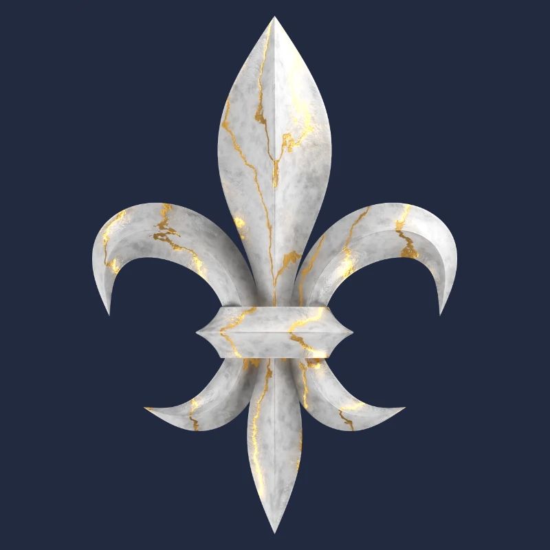 Fleur de Lys / Fleur de Lis marbre aux veines d’or