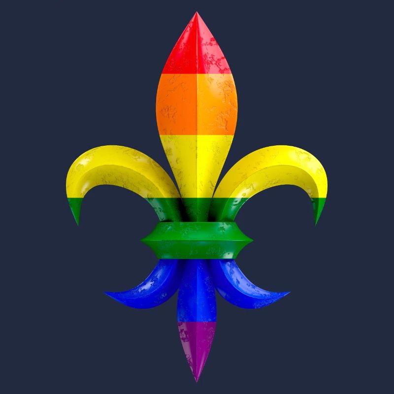 Fleur de Lys / Fleur de Lis marbre à l’arc-en-ciel