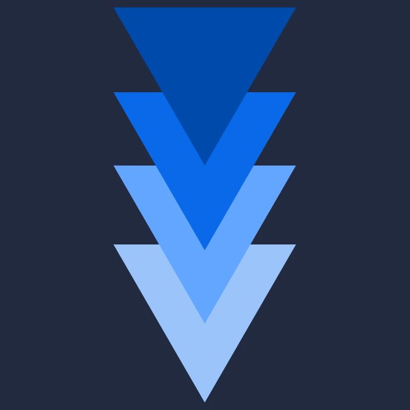 triangle de nuances de la couleur bleu