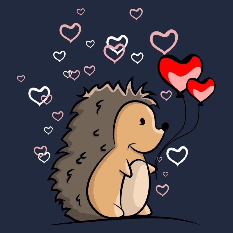Igel mit Herz Luftballons