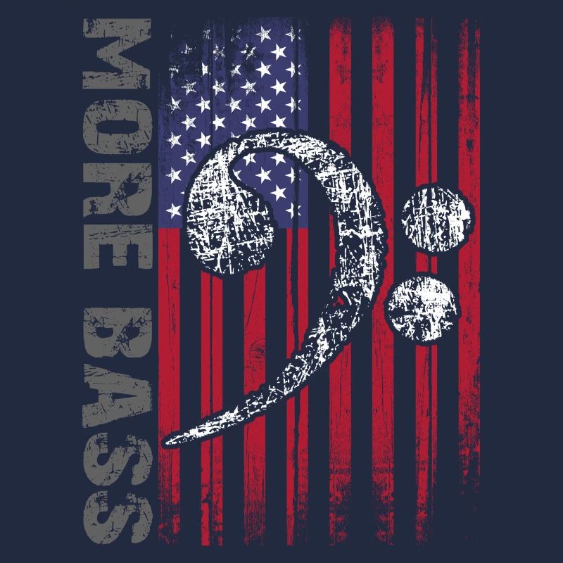 Drapeau américain et clé basse