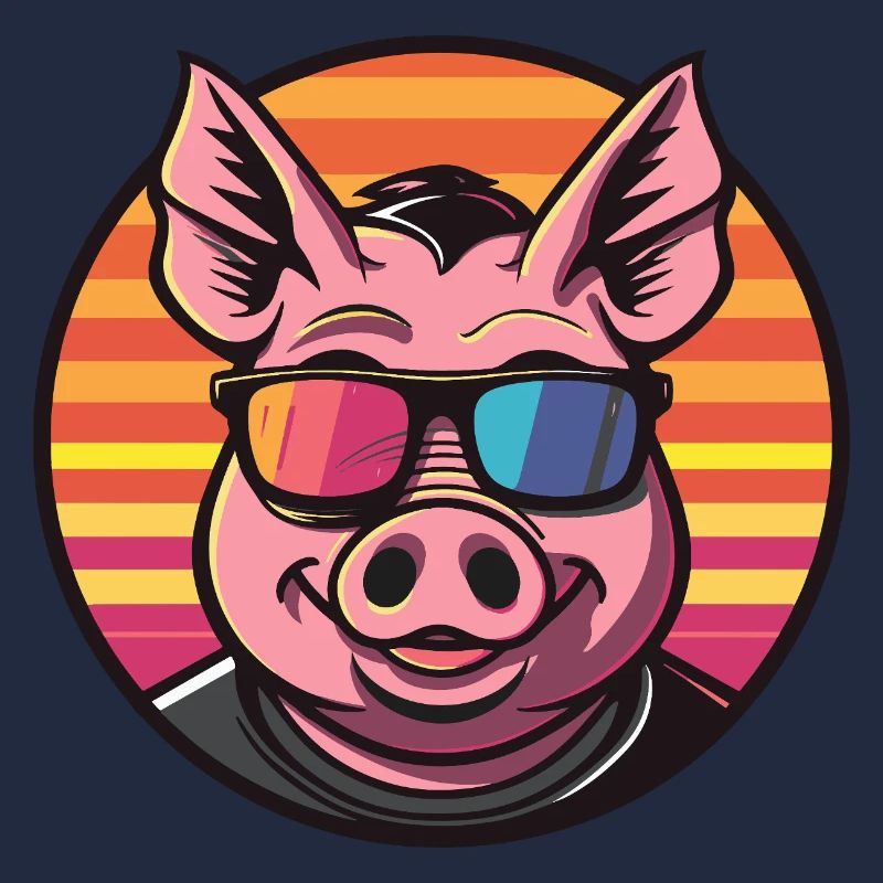 Schwein Comic Cool Sommer