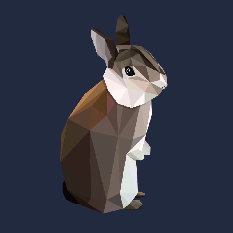 Lowpoly brown rabbit - Nyhaux