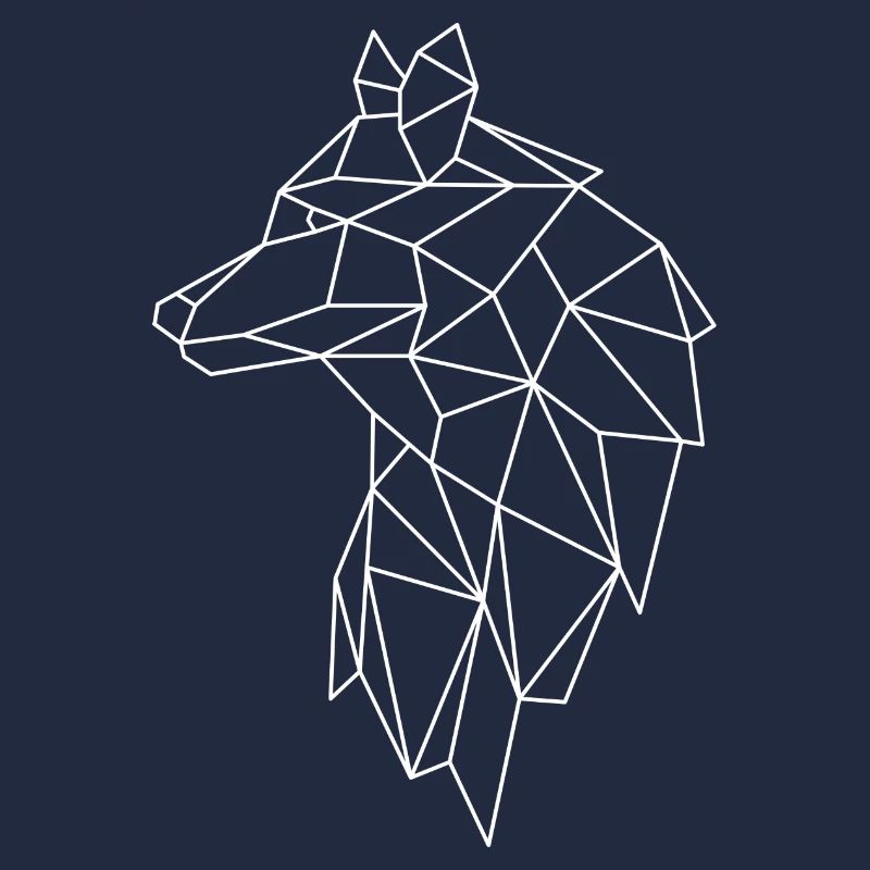 Wolf Kopf Geometric Geometrisch Wölfe Geschenkidee