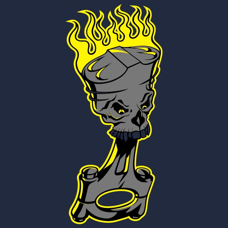 Piston - Burning piston with skull