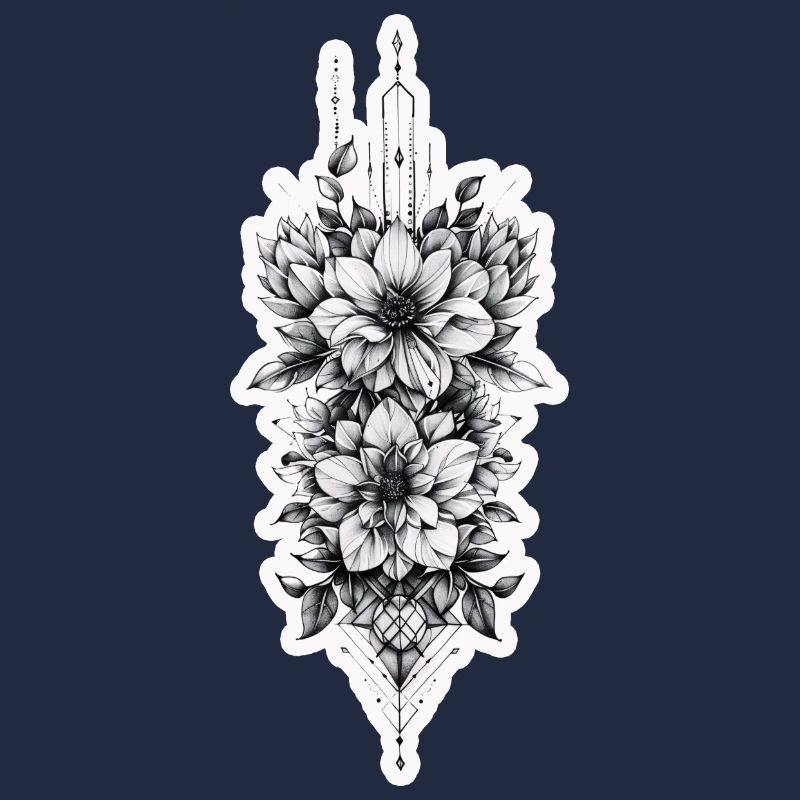 Fleurs finement formées de forme tribale comme tatouage