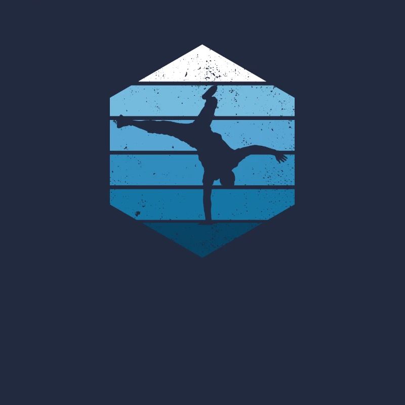 Breakdance Bboy Break Dance Retro Blue Breakdancer