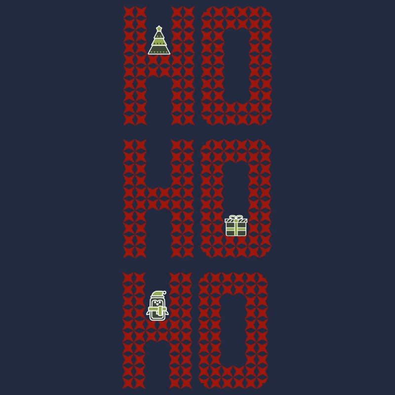 HoHoHo Stickmotiv Pinguin Weihnachtsbaum Geschenk