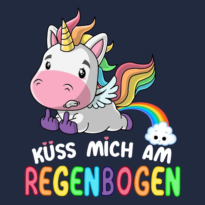 Süßes Einhorn | Küss mich am Regenbogen