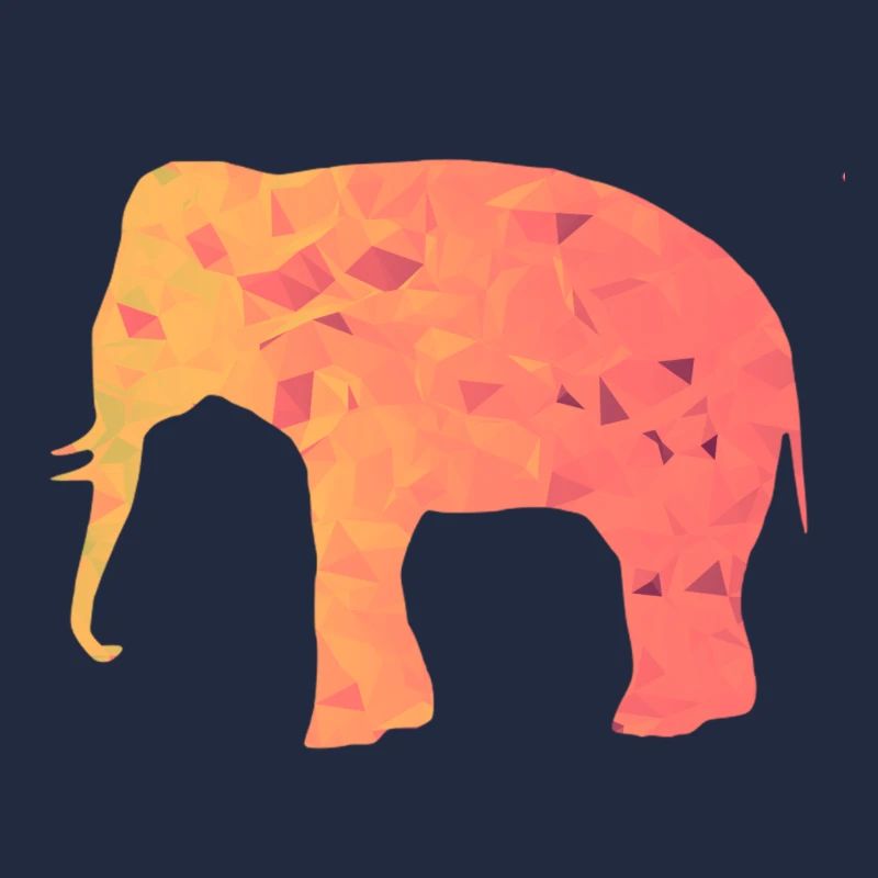 Eléphant Polygon orange jaune Abstrait Forme