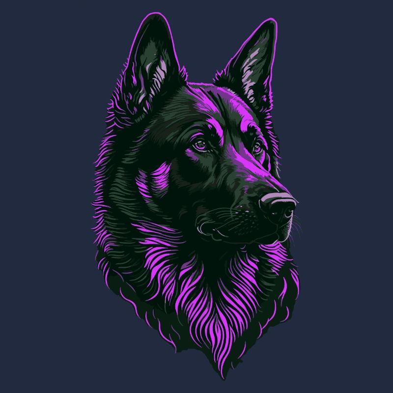 German Shepherd Head Pink
