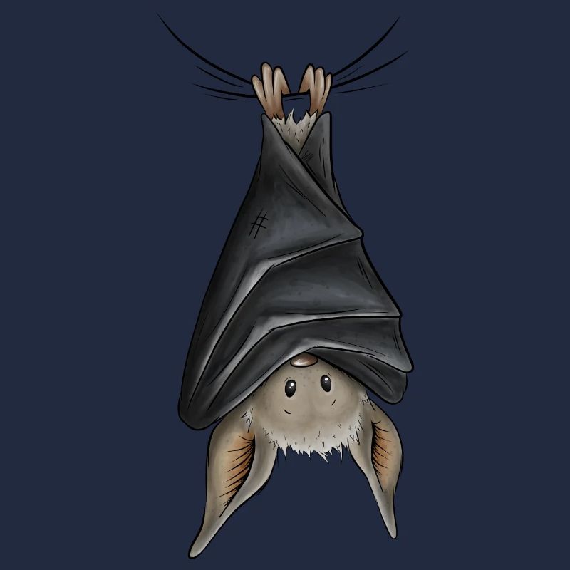 Funny chilling upside down hanging bat