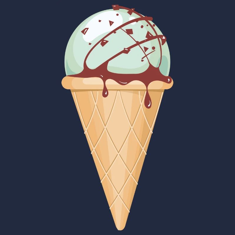 Cornet de crème glacée aux pépites de chocolat à la menthe