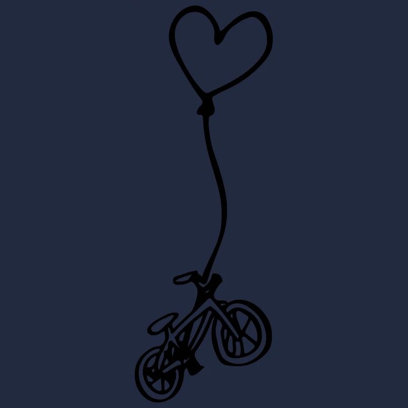 Fahrrad mit Herz am Seil