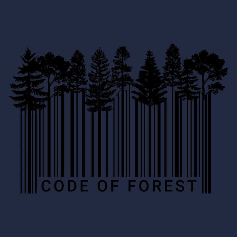 Barcode Wald Natur Wald Code Bäume Schwarz
