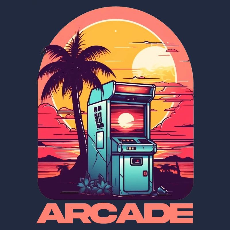 Arcade Gaming Retro Controller Play Game Over