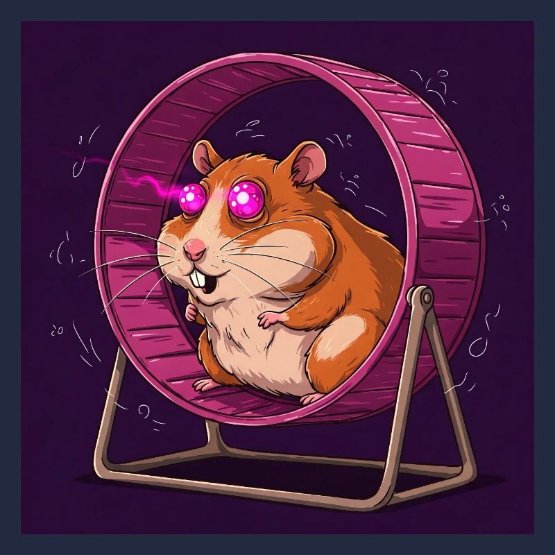 Drôle de hamster dans la roue du hamster - Comic Vibes