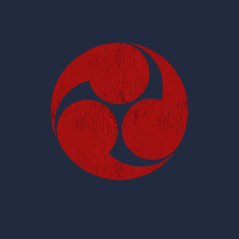 Mitsudomoe Red Distressed Graphic