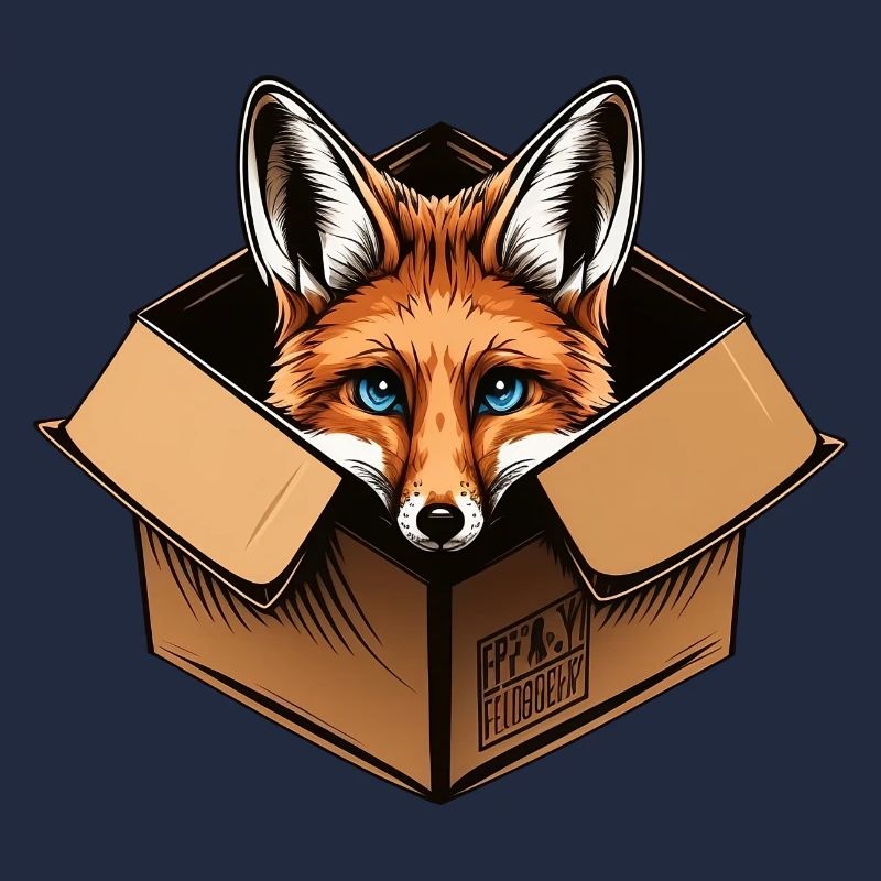 Fuchs in einer Kiste