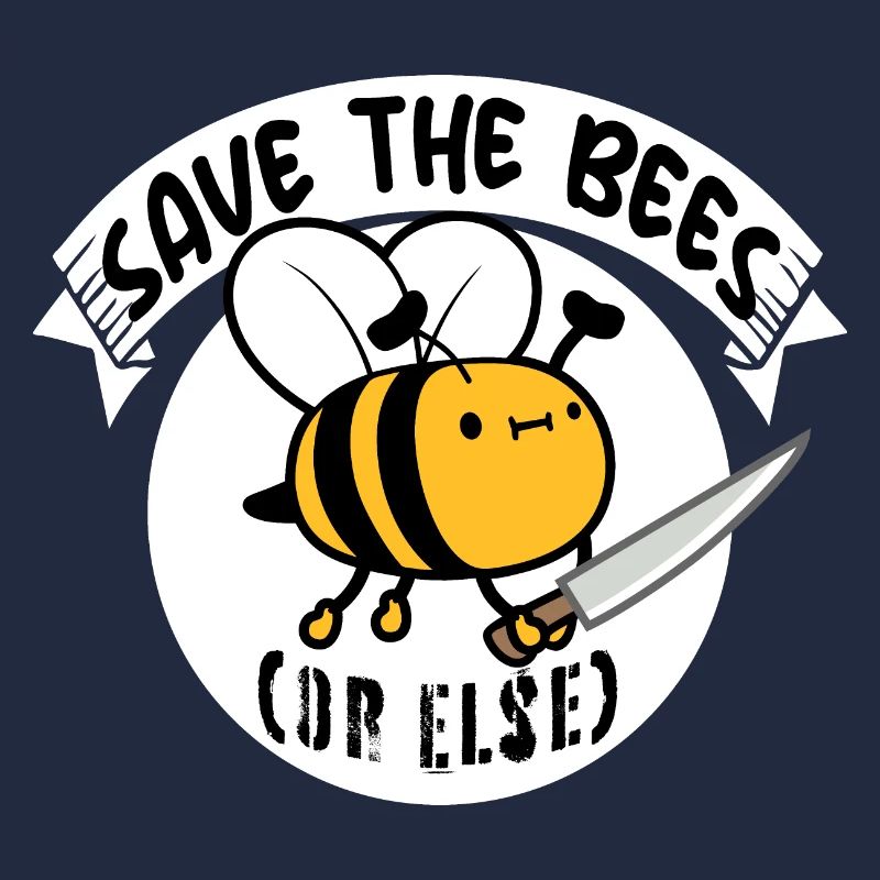 Save The Bees Or Else Knife Fun Cute Bee Beekeeper