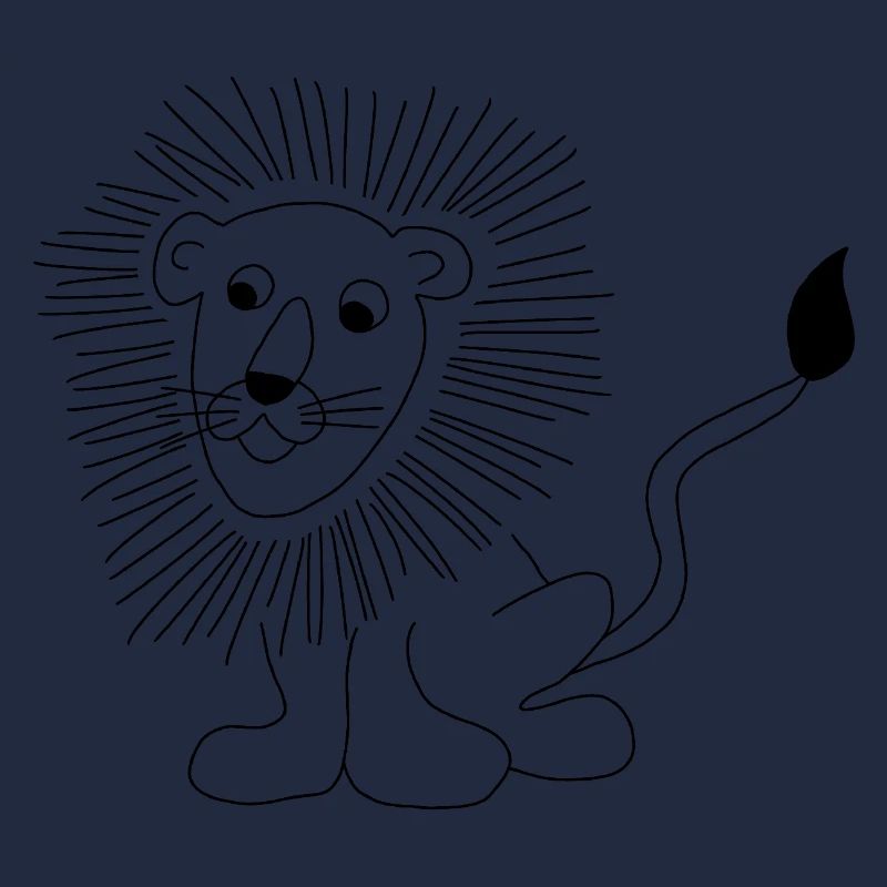 Lion - graphique en noir et blanc